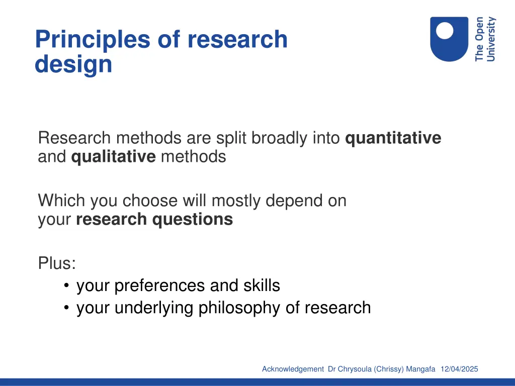 principles of research design