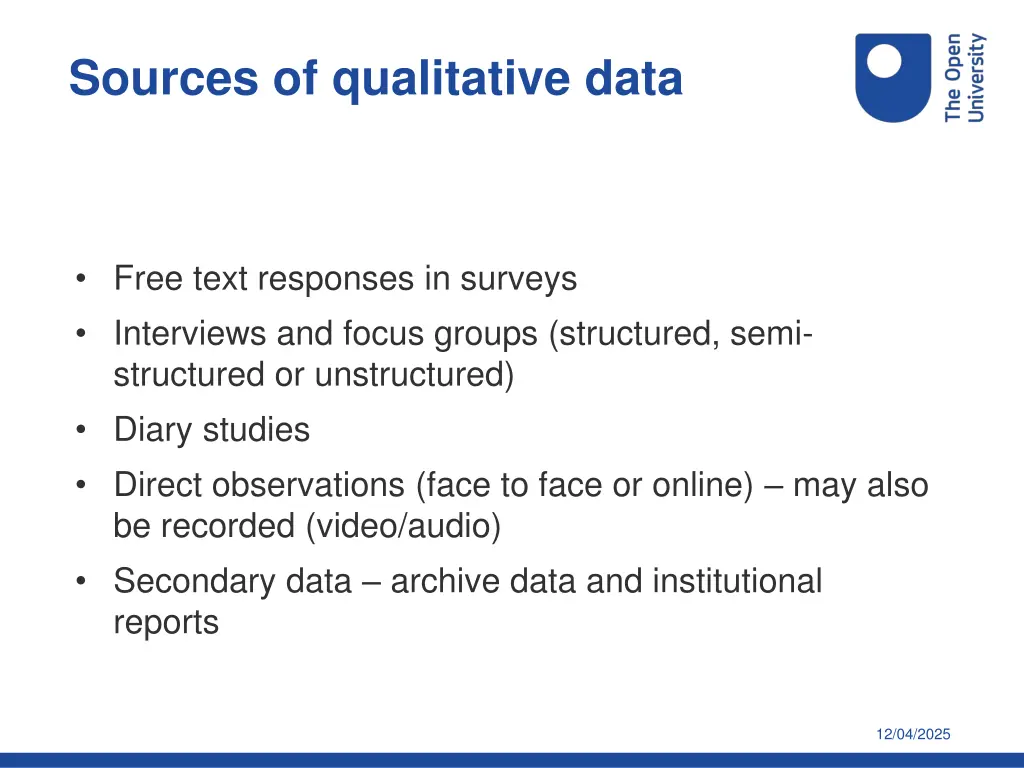 sources of qualitative data
