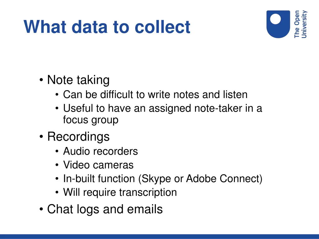 what data to collect