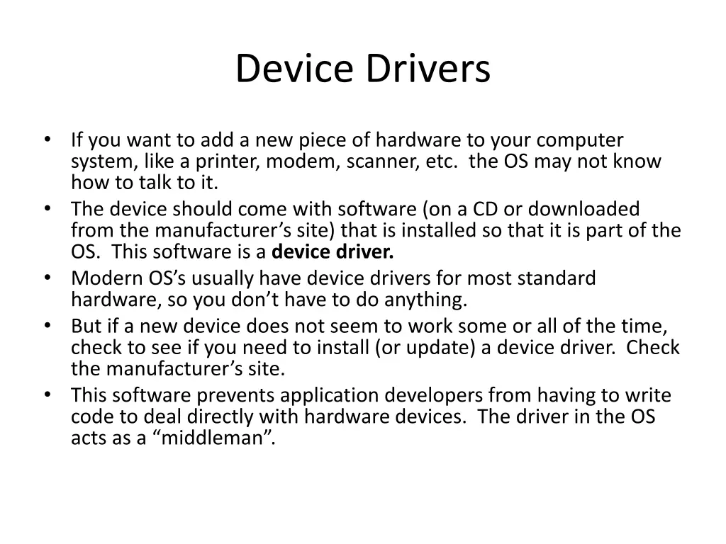device drivers