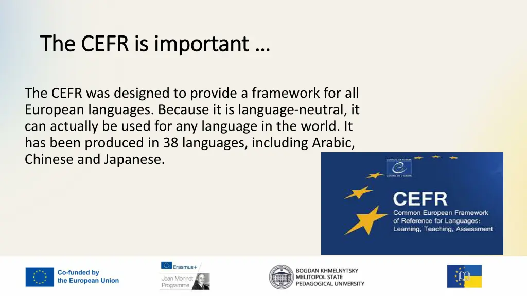 the cefr is important the cefr is important
