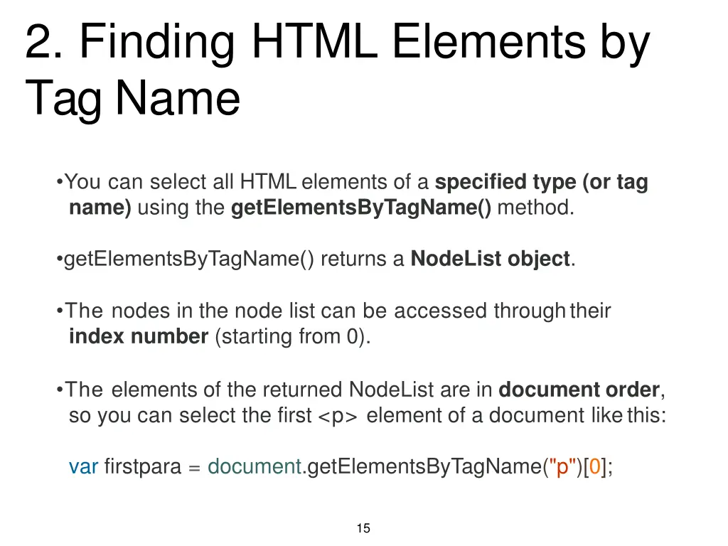 2 finding html elements by tag name