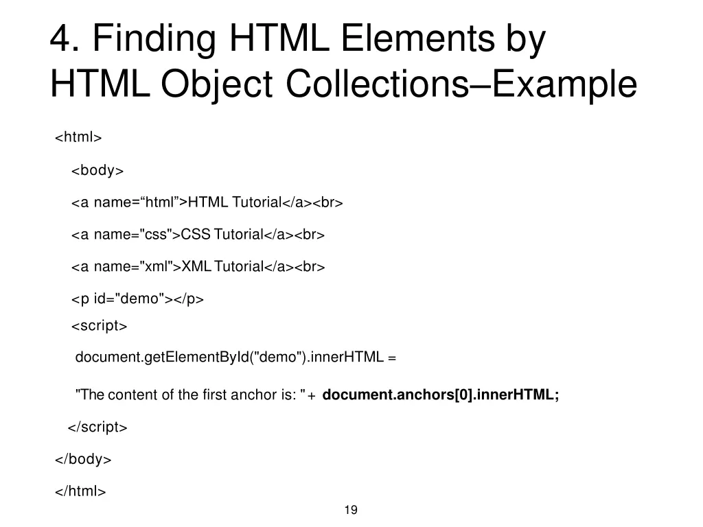 4 finding html elements by html object
