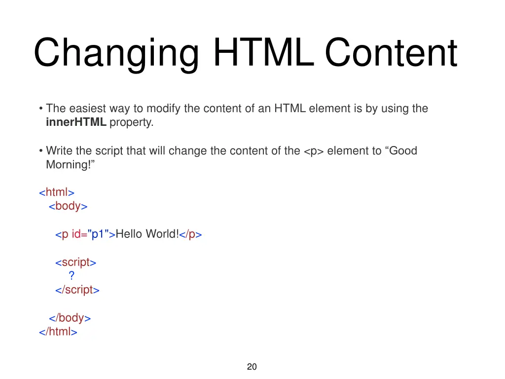 changing html content