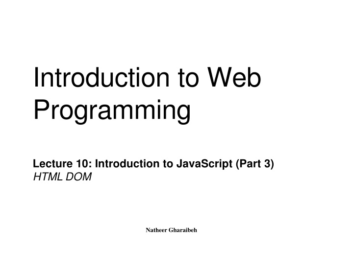 introduction to web programming