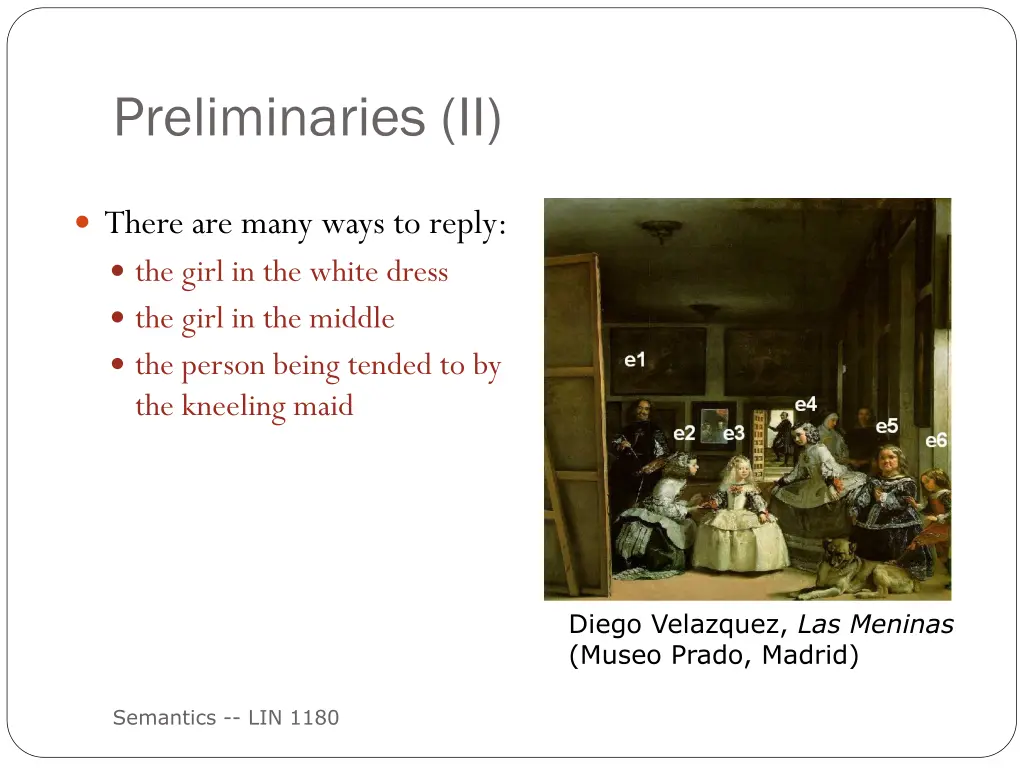 preliminaries ii