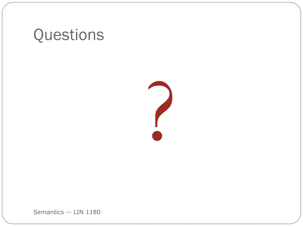 questions