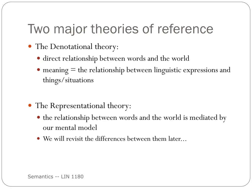 two major theories of reference