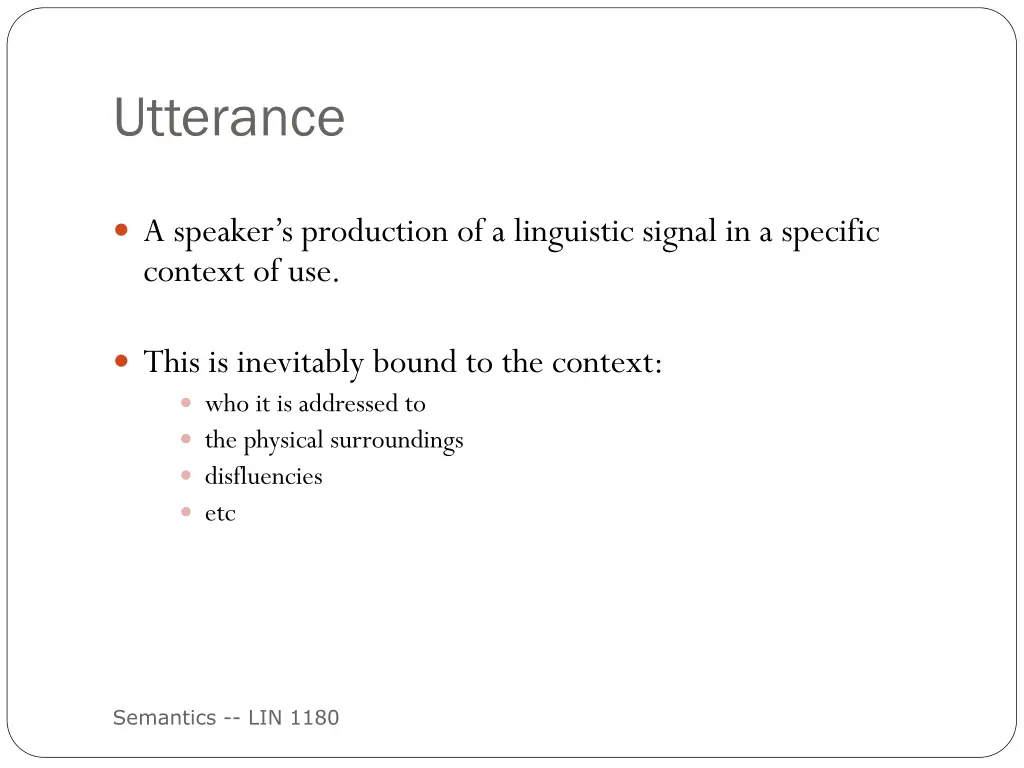 utterance