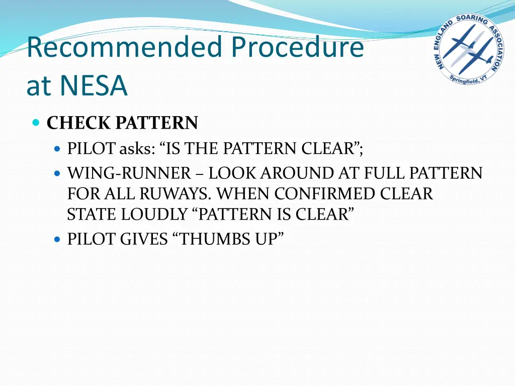 recommended procedure at nesa 1