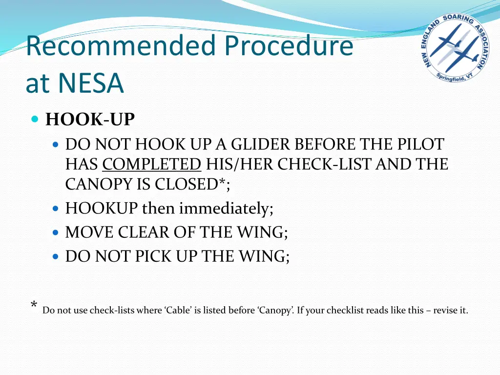 recommended procedure at nesa