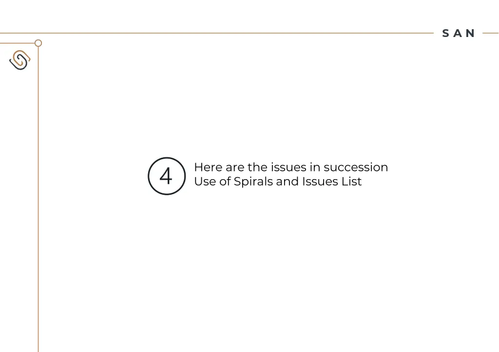 here are the issues in succession use of spirals