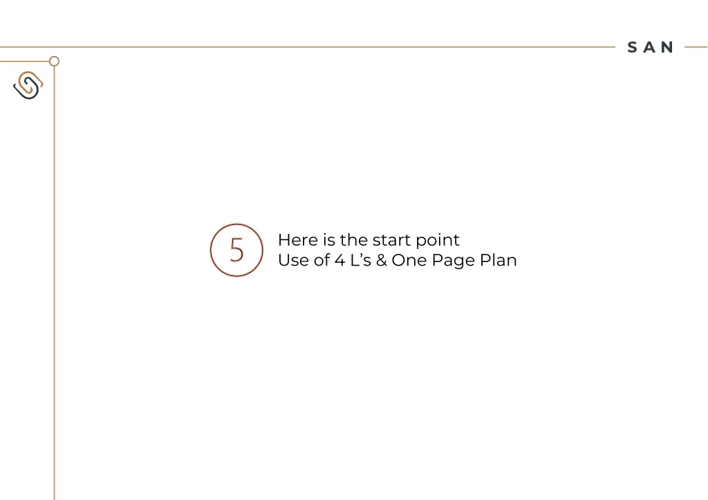 here is the start point use of 4 l s one page plan