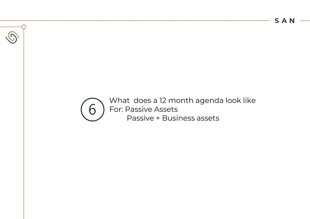 what does a 12 month agenda look like for passive