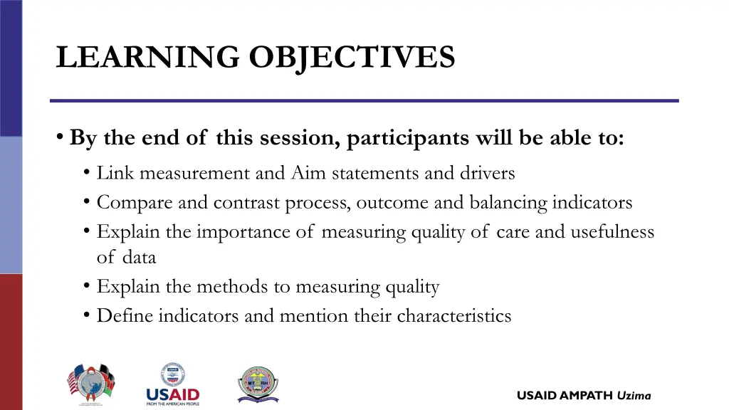 learning objectives
