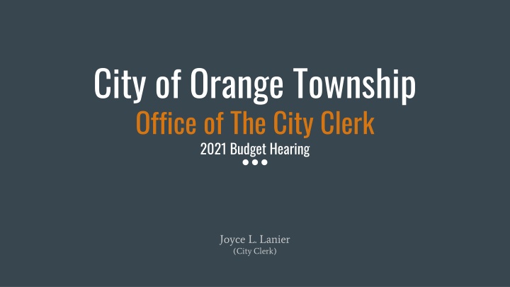 city of orange township office of the city clerk