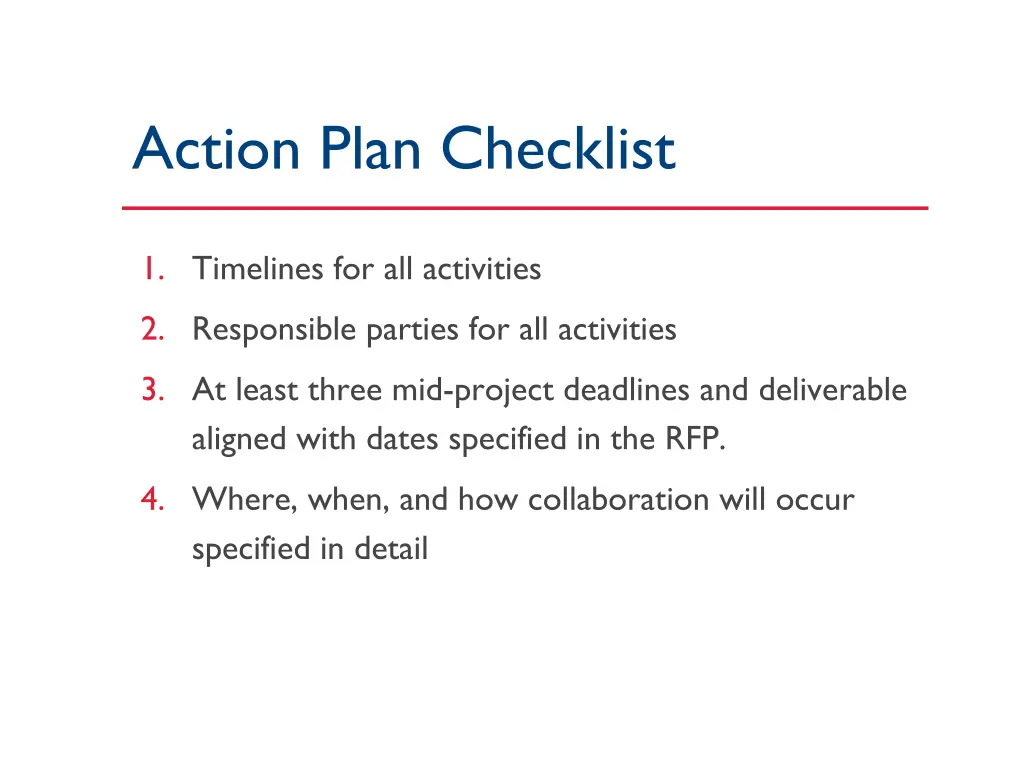 action plan checklist