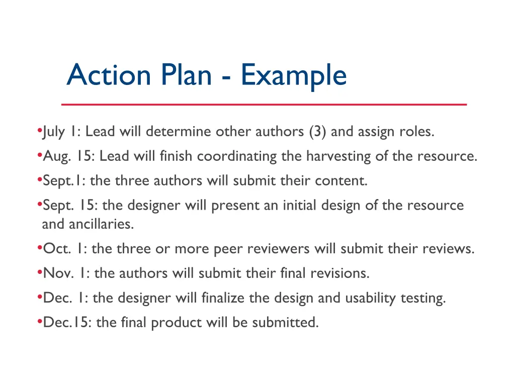 action plan example 2
