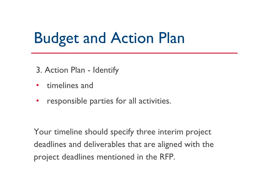 budget and action plan 3