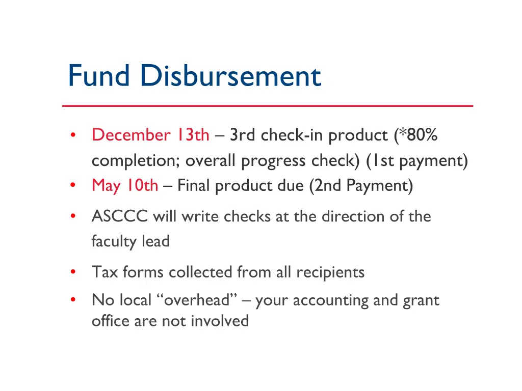 fund disbursement