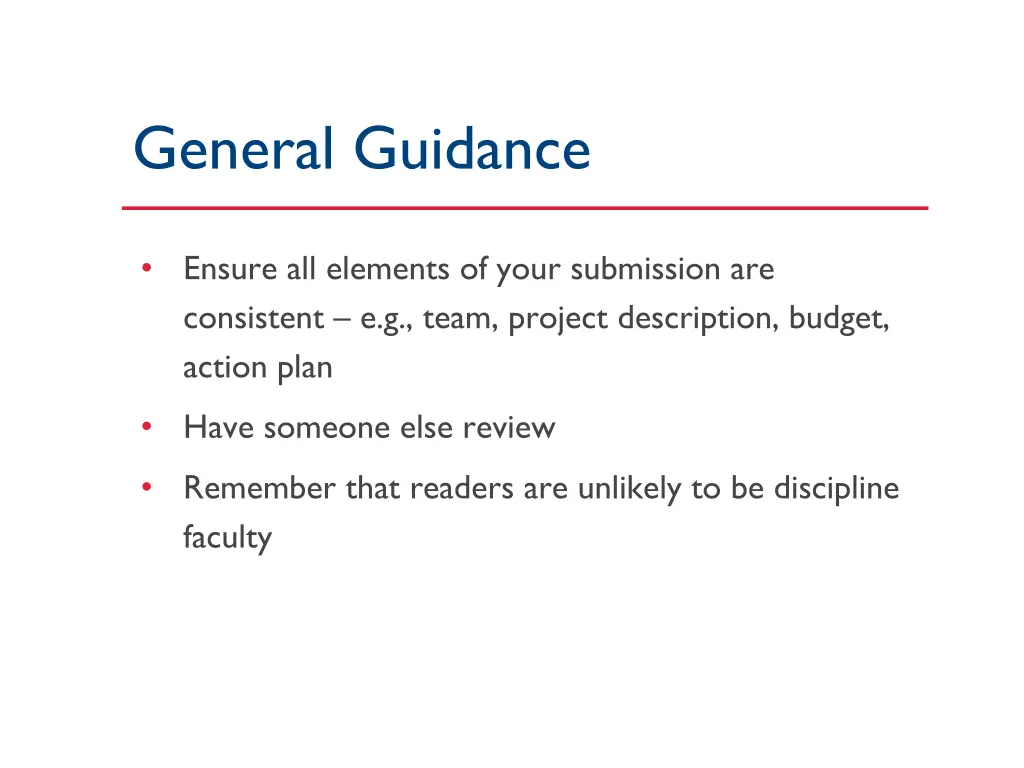 general guidance