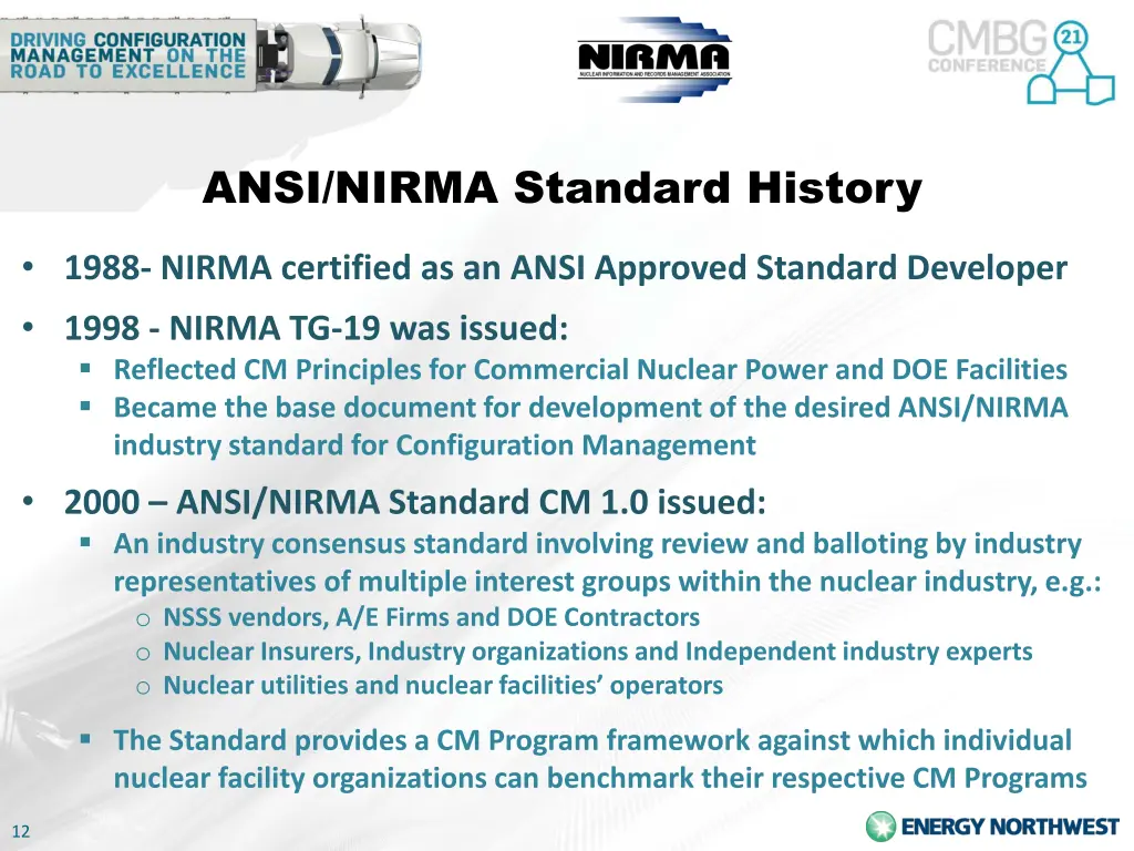ansi nirma standard history