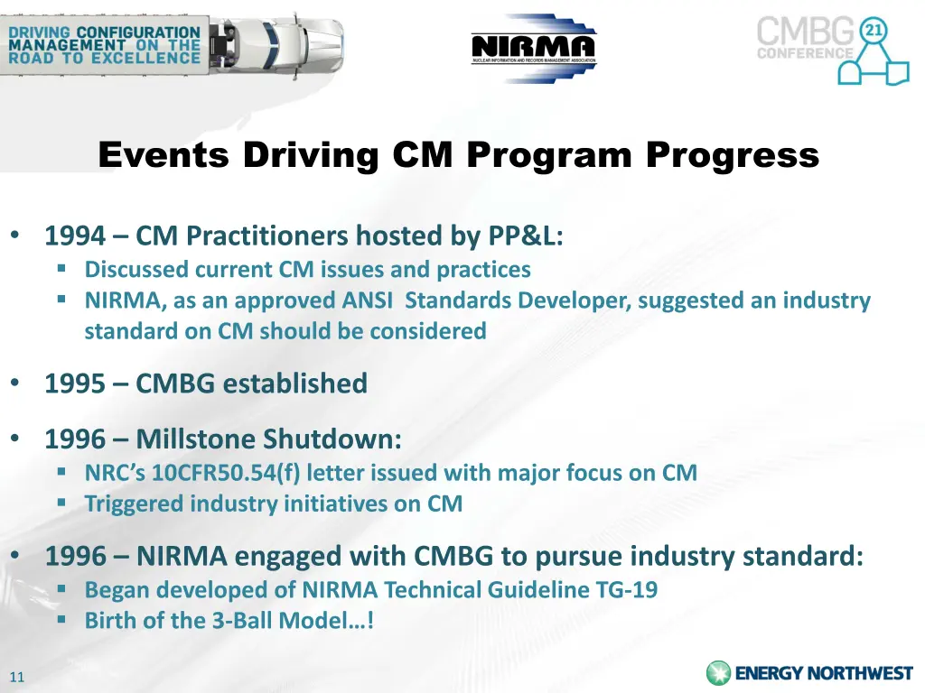 events driving cm program progress