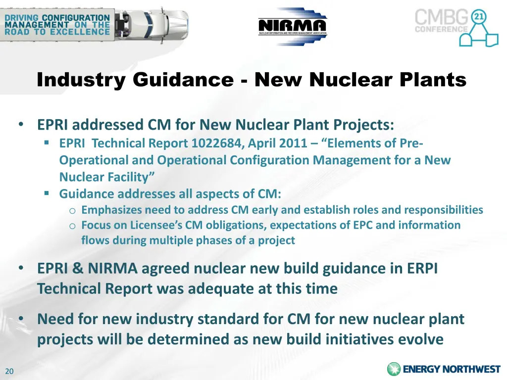 industry guidance new nuclear plants