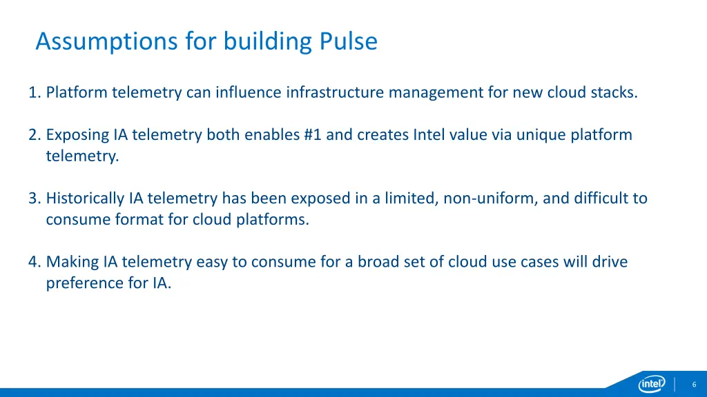 assumptions for building pulse