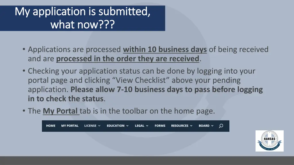 my application is submitted my application