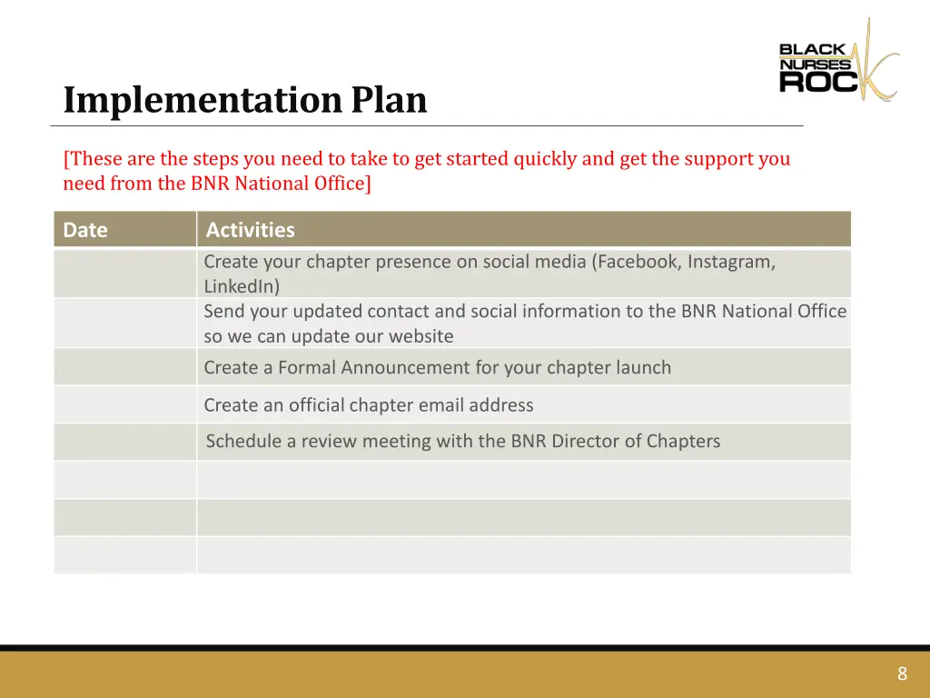 implementation plan