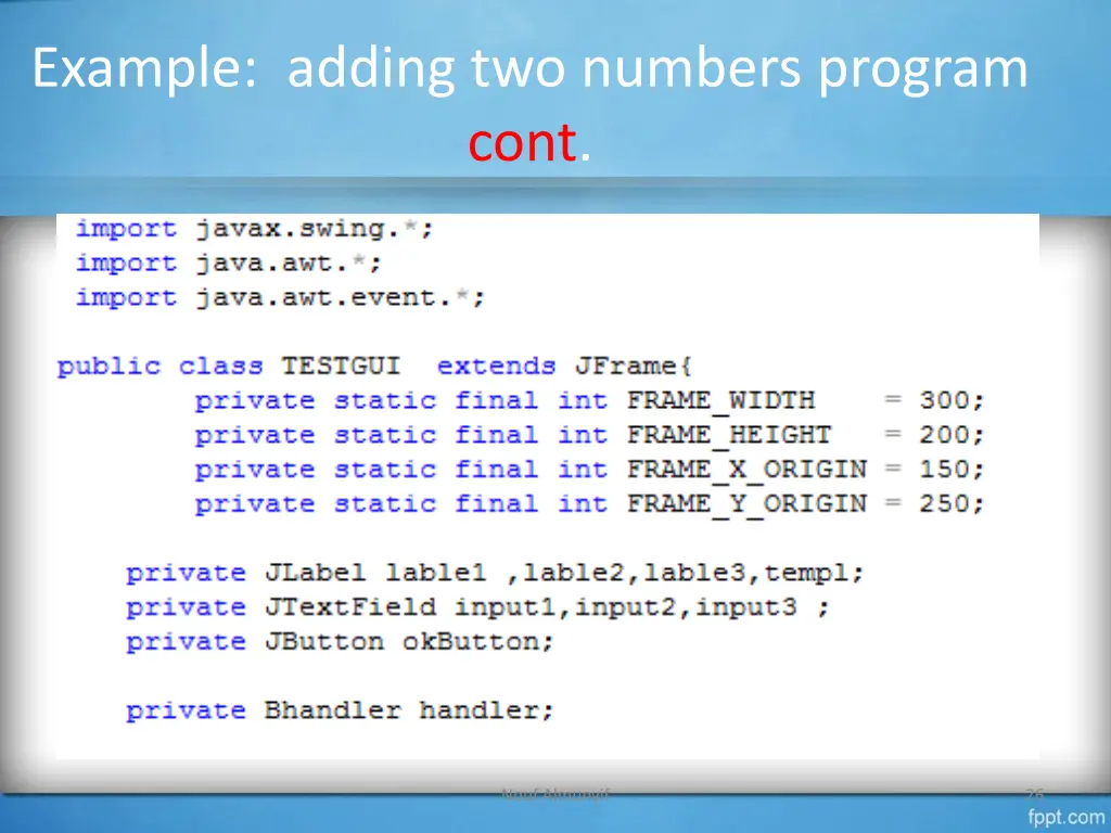 example adding two numbers program cont