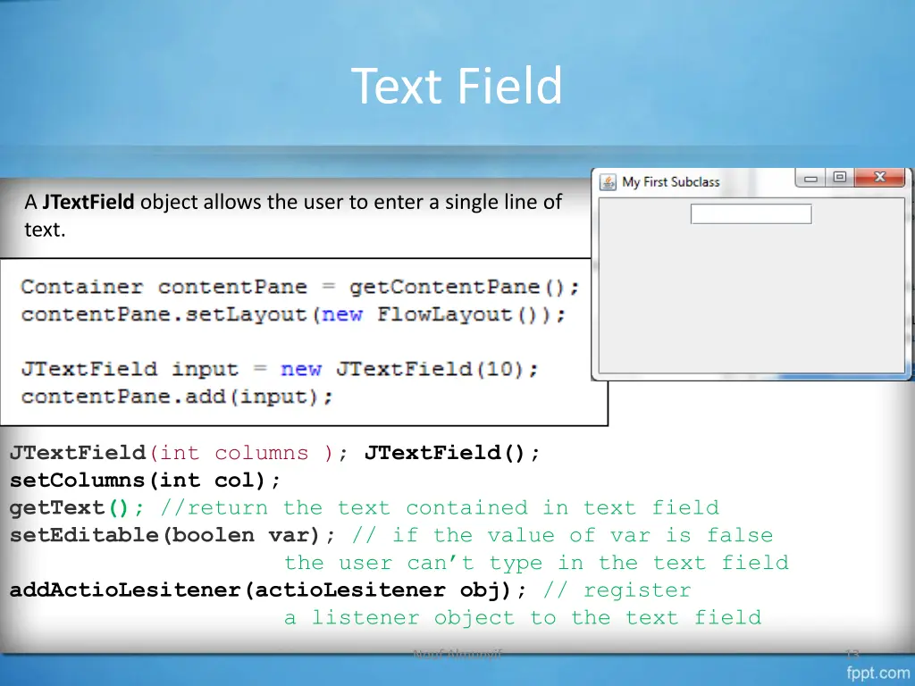 text field