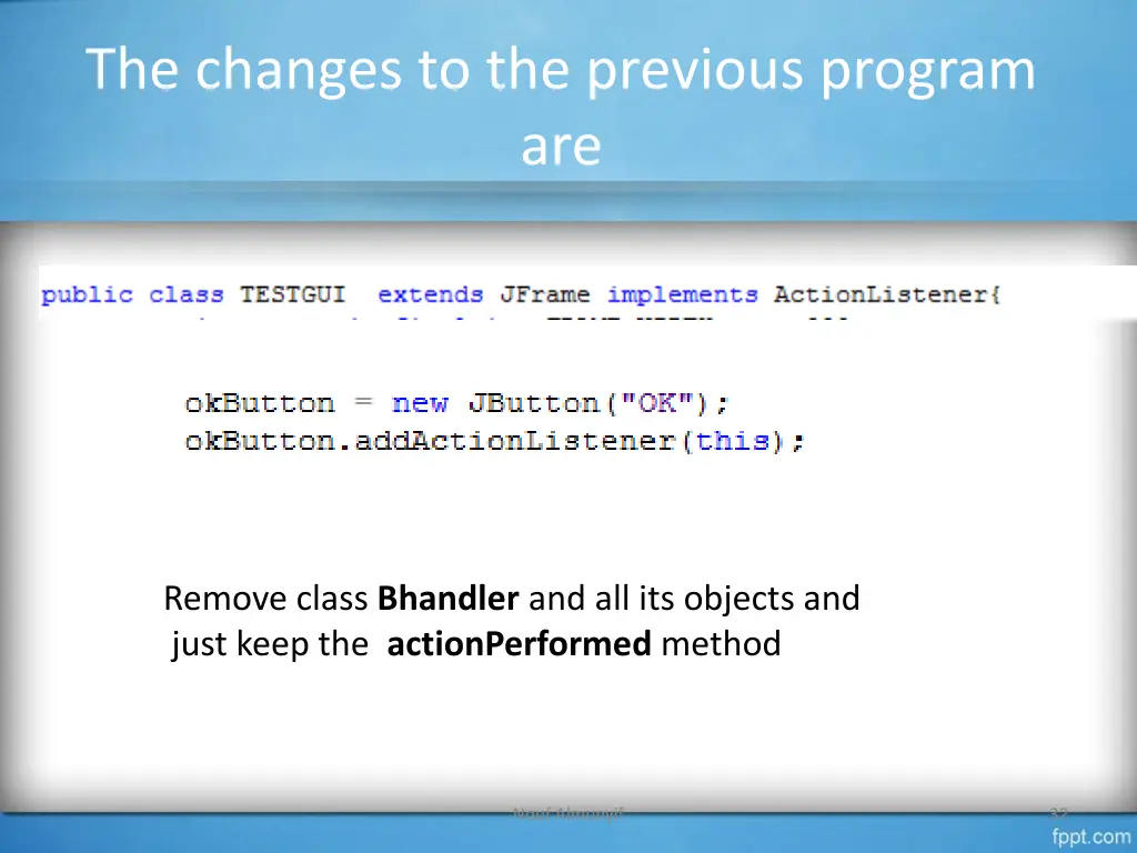 the changes to the previous program are