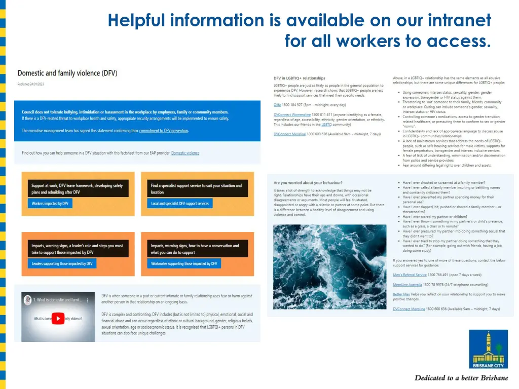 helpful information is available on our intranet