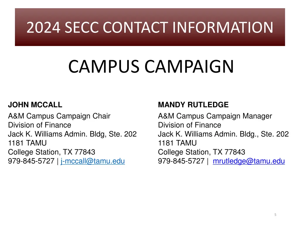 2024 secc contact information 2