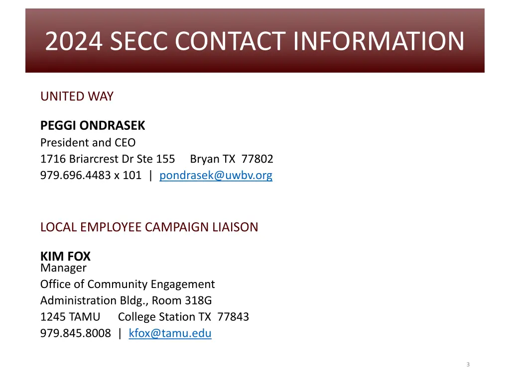 2024 secc contact information