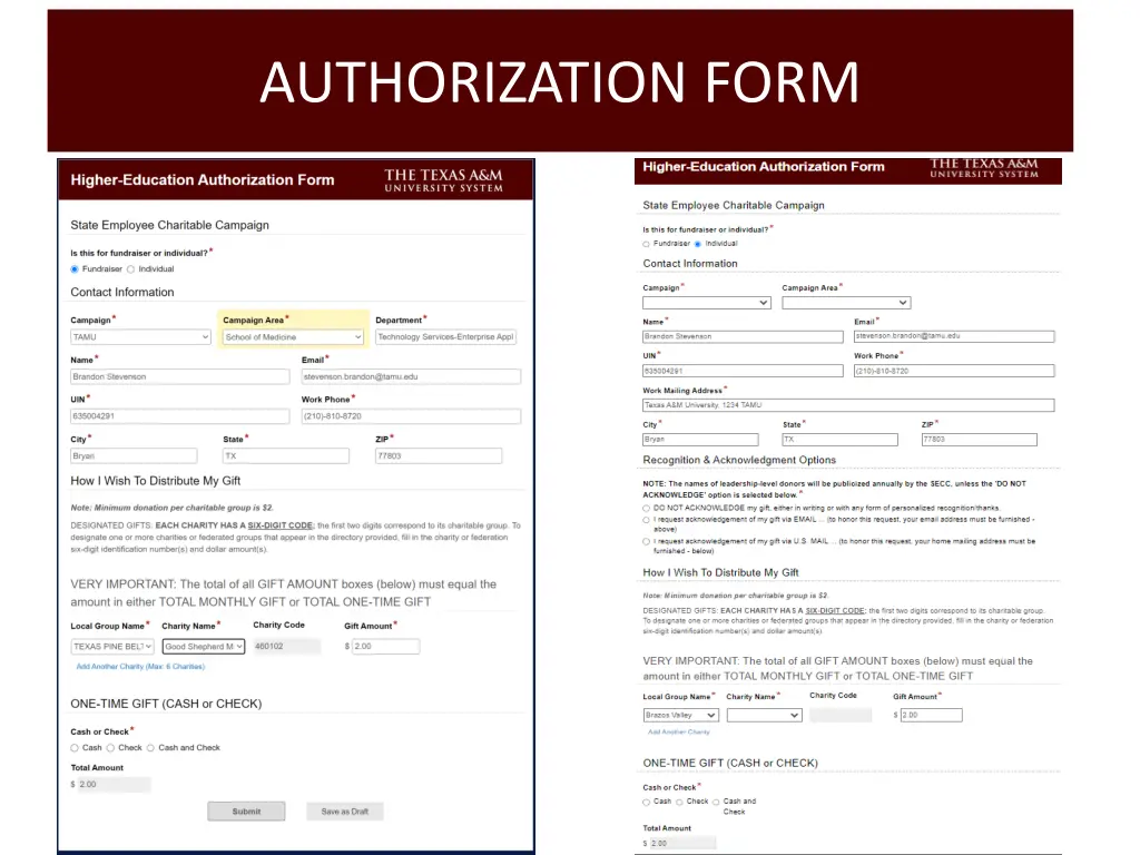 authorization form