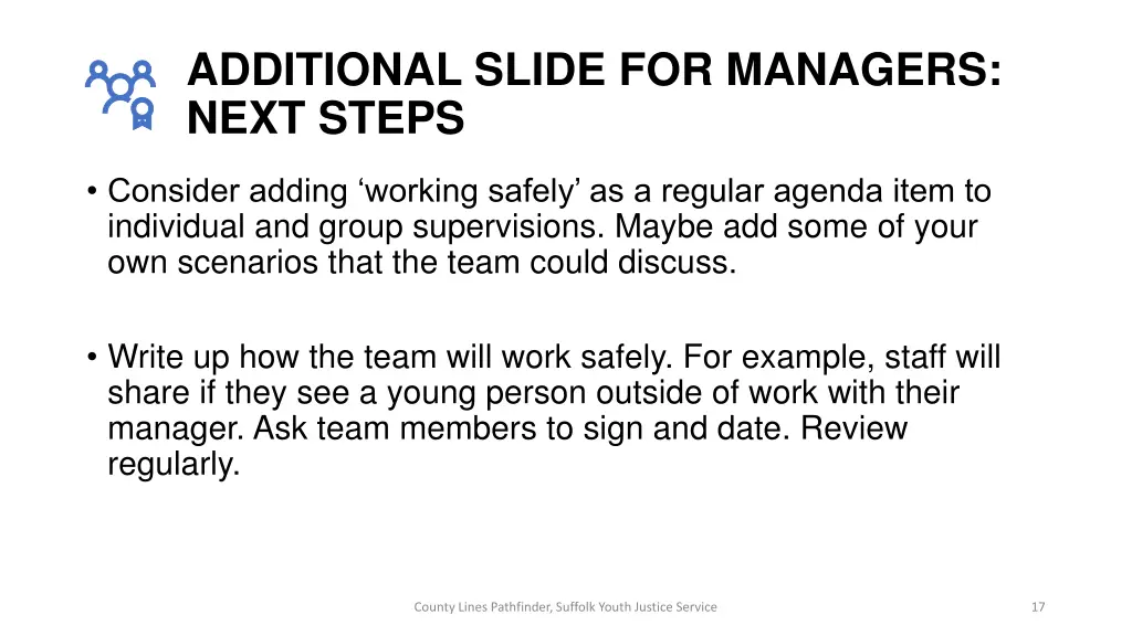 additional slide for managers next steps