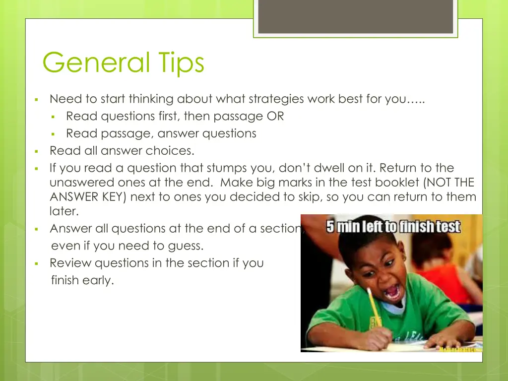 general tips