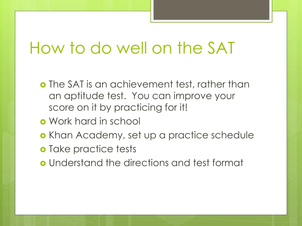 how to do well on the sat
