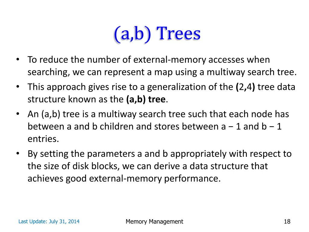 a b trees