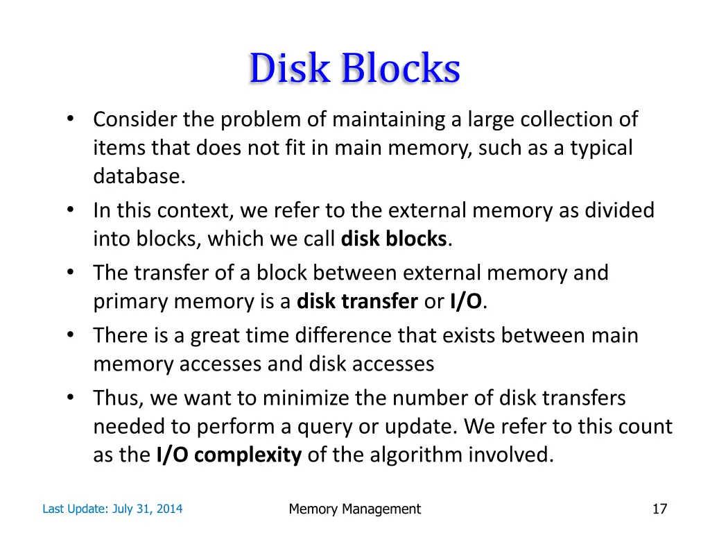 disk blocks