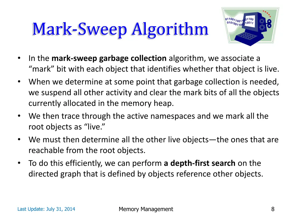mark sweep algorithm