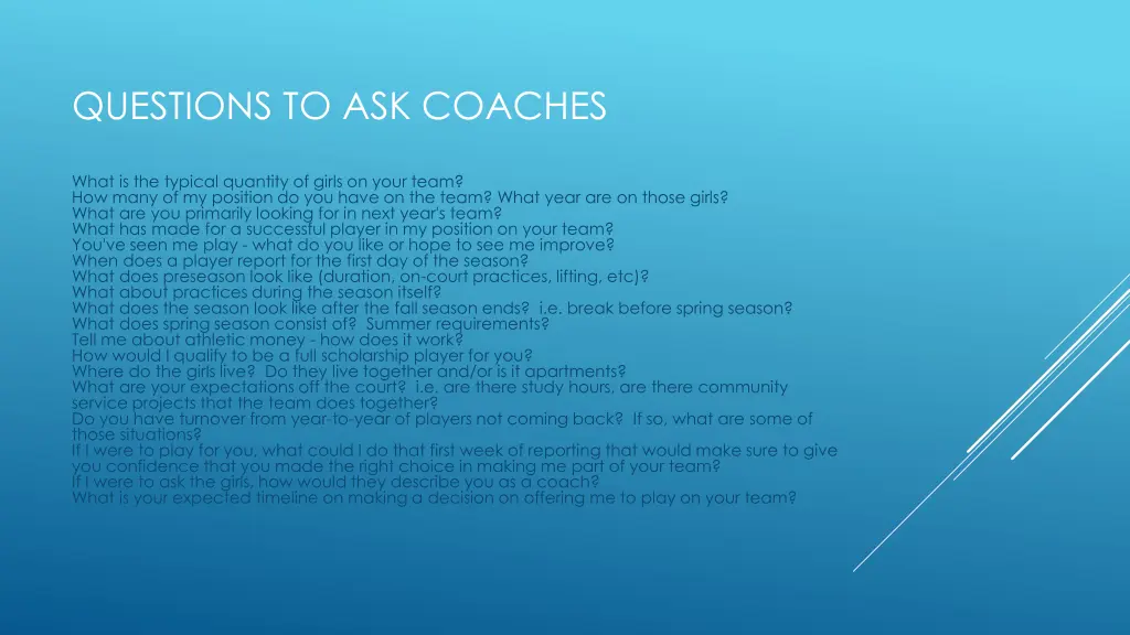 questions to ask coaches