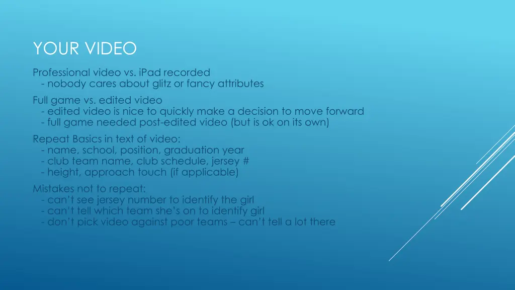 your video