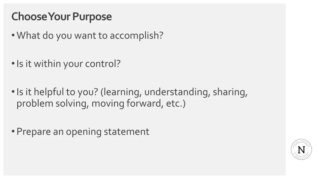 choose your purpose