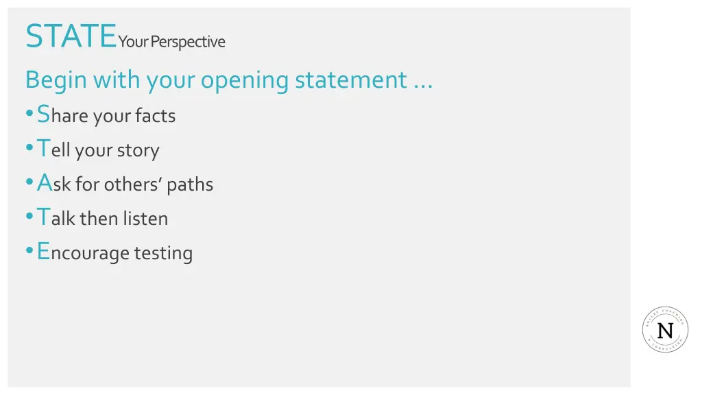 state your perspective begin with your opening