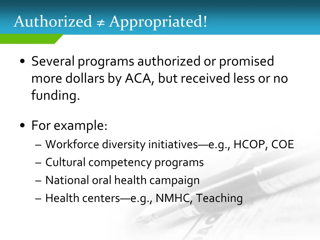 authorized appropriated