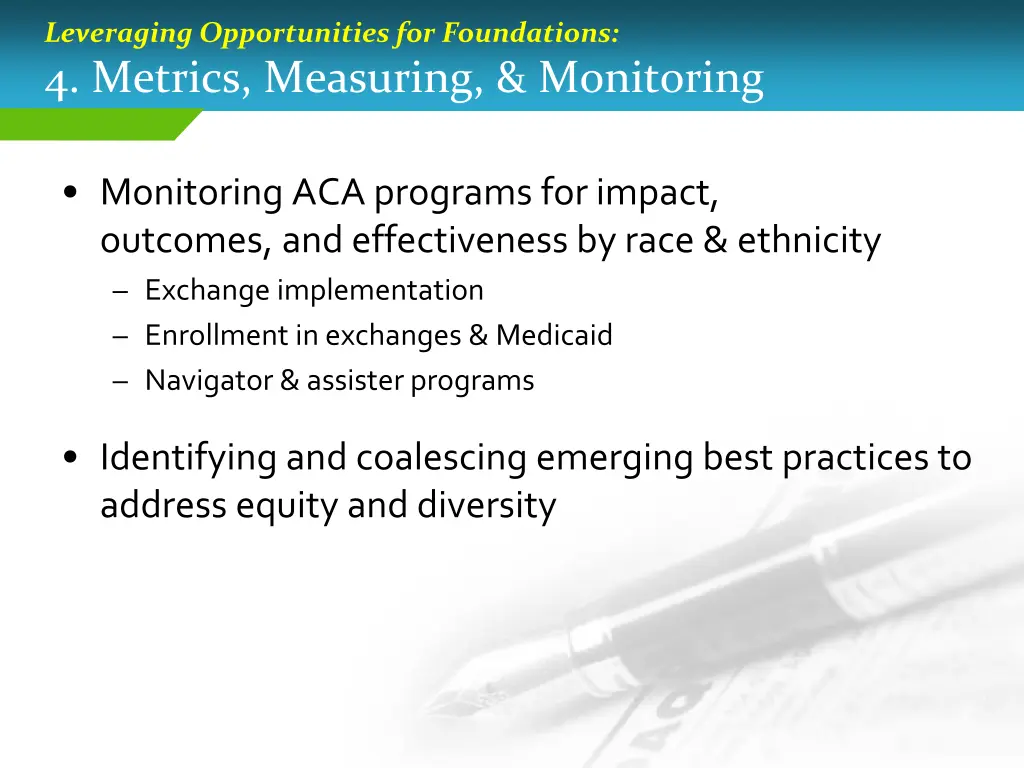 leveraging opportunities for foundations 2